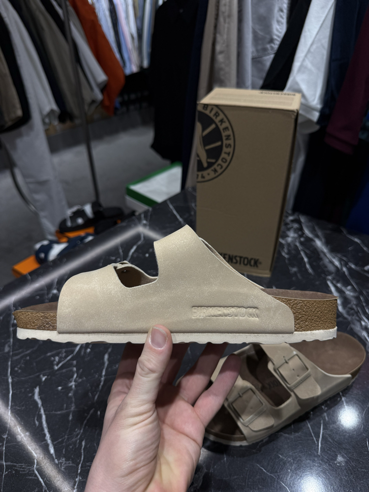 Birkenstock Arizona Süet Çift Toka (Bej)