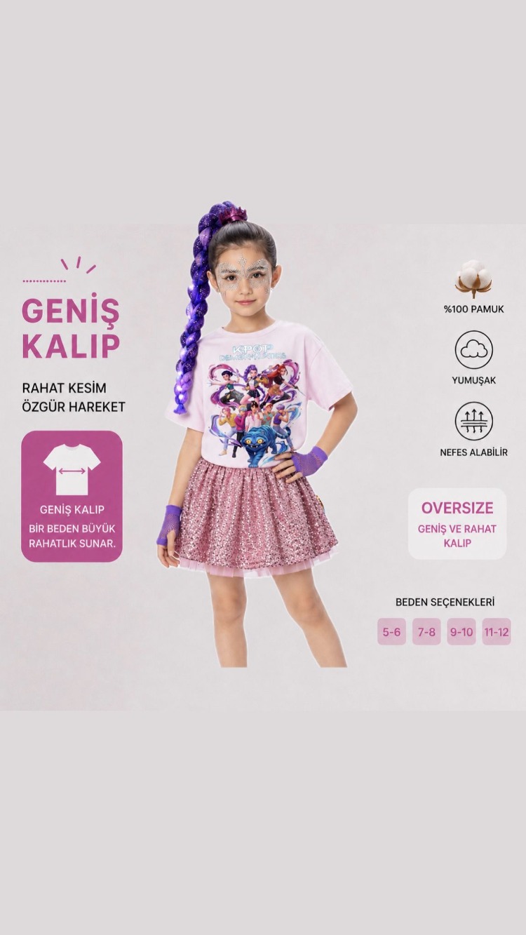 kpop hunrtix iblis avcıları baskılı tişört
