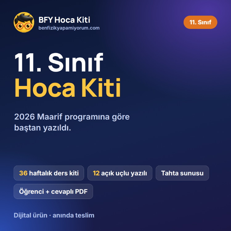 BFY Hoca Kiti — 11. Sınıf Fizik (Maarif 2026) · 36 Hafta + 12 Yazılı