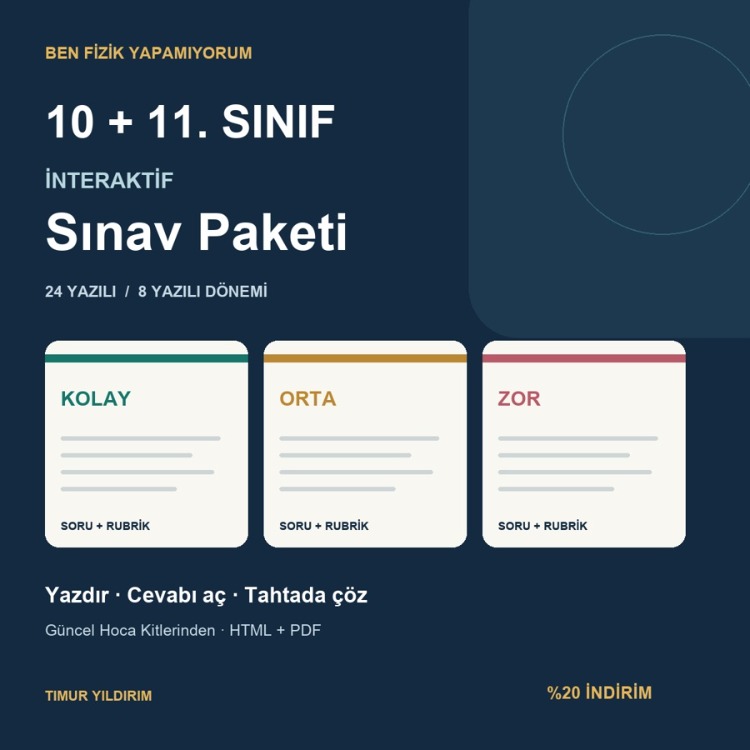 BFY 10 + 11. Sınıf İnteraktif Sınav Paketi · Kolay, Orta, Zor · %20 İndirim