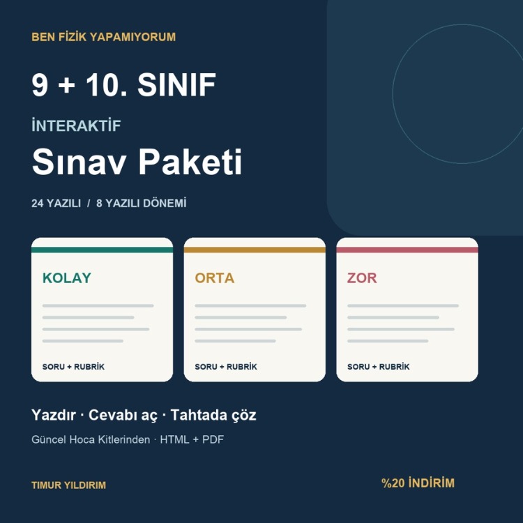 BFY 9 + 10. Sınıf İnteraktif Sınav Paketi · Kolay, Orta, Zor · %20 İndirim