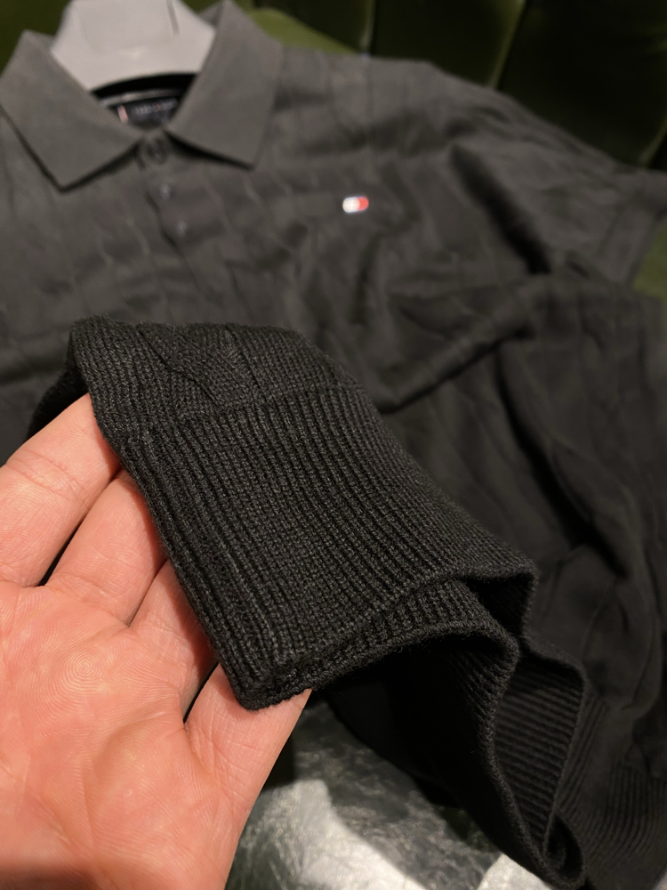 Tommy Hilfiger- Premium Siyah Triko Polo Yaka
