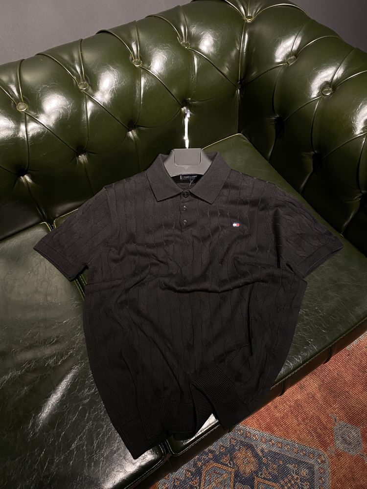 Tommy Hilfiger- Premium Siyah Triko Polo Yaka