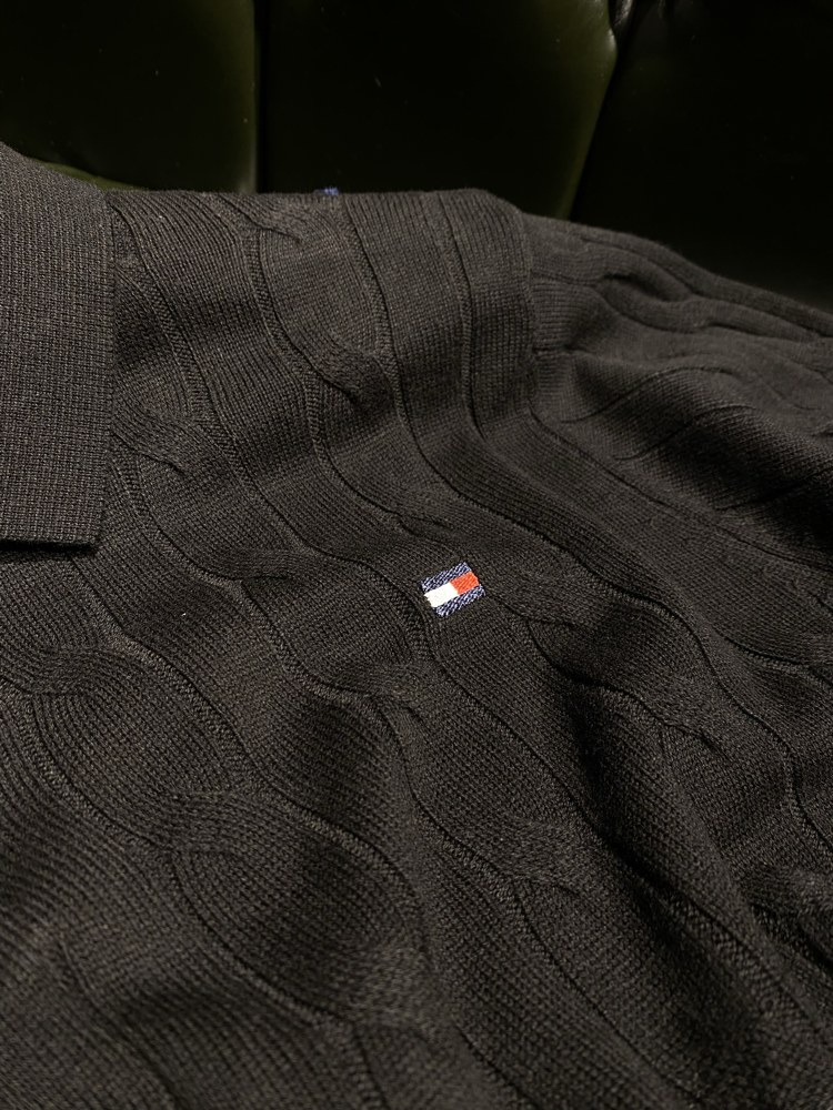 Tommy Hilfiger- Premium Siyah Triko Polo Yaka