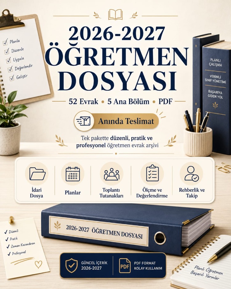 2026-2027 ÖĞRETMEN DOSYASI (52 Evrak | 5 Ana Bölüm) | PDF | Dijital Ürün
