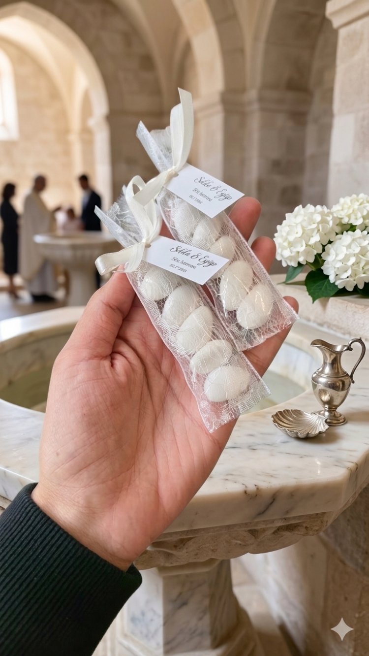 Dantel detaylı nikah şekeri