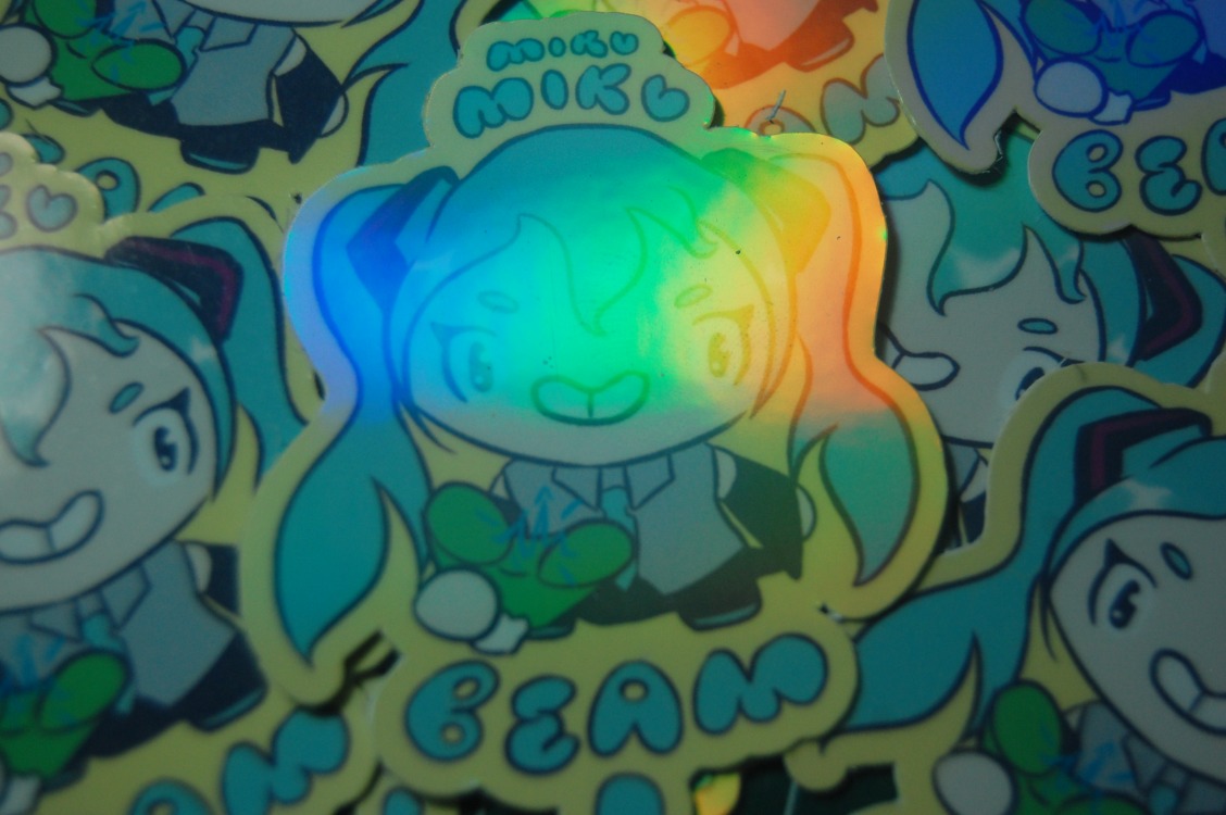 HOLOGRAFİK Su Geçirmez Miku Beam Sticker