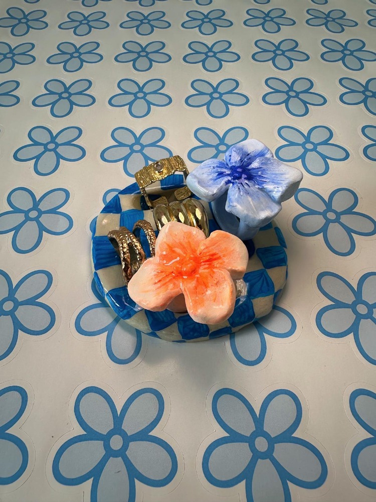 Handmade Blue Ring Holder