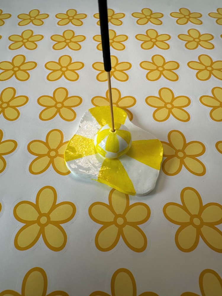 Handmade Yellow Incense Holder