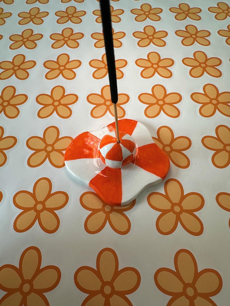 Handmade Orange Incense Holder