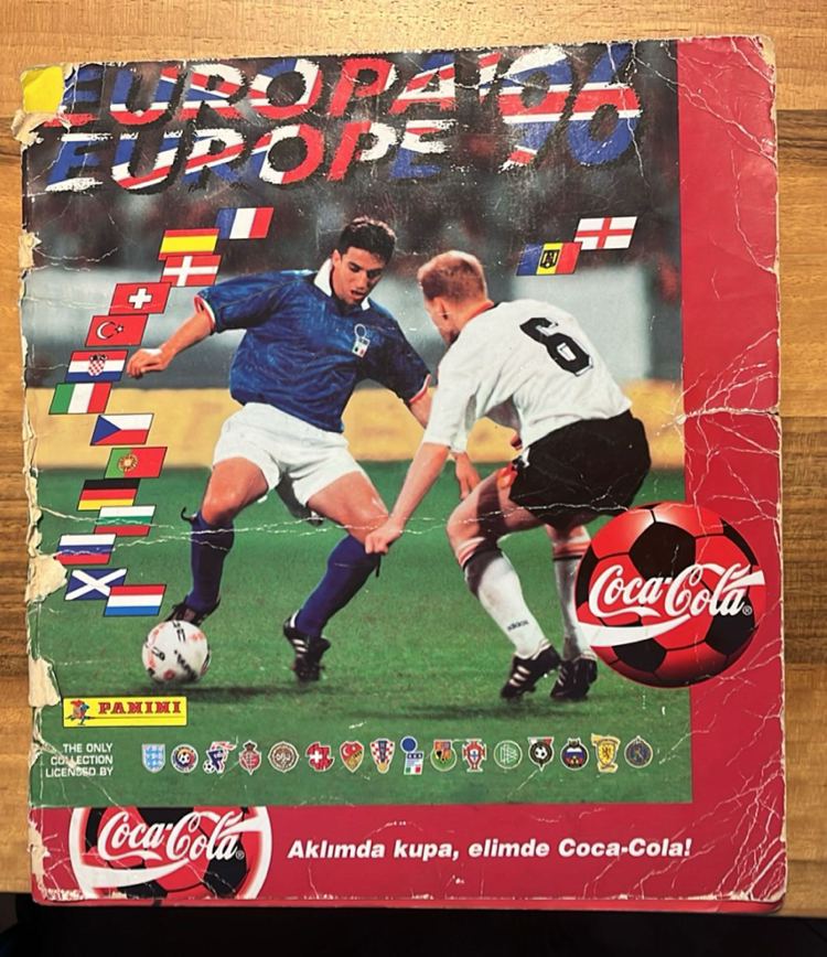 Hami Mandıralı imzalı Panini Euro 96 sticker çıkartma albüm