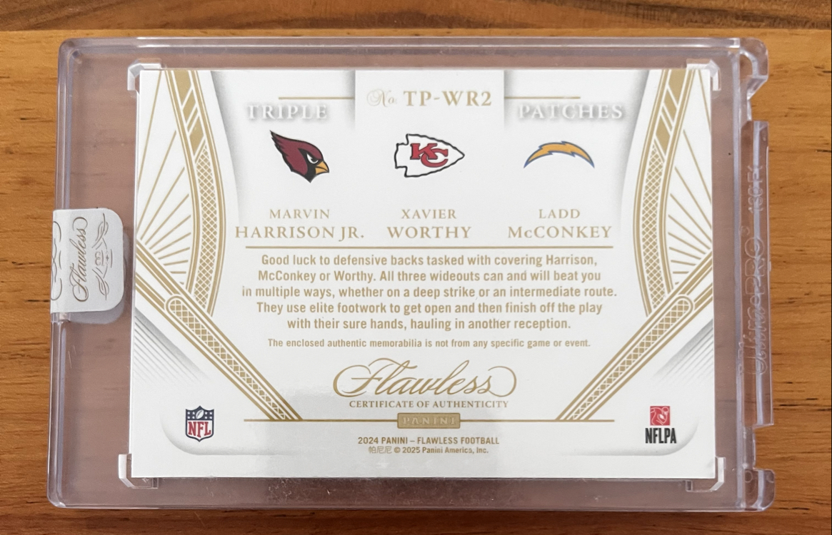 Marvin Harrison Jr / Xavier Worthy / Ladd McConkey triple patch /25