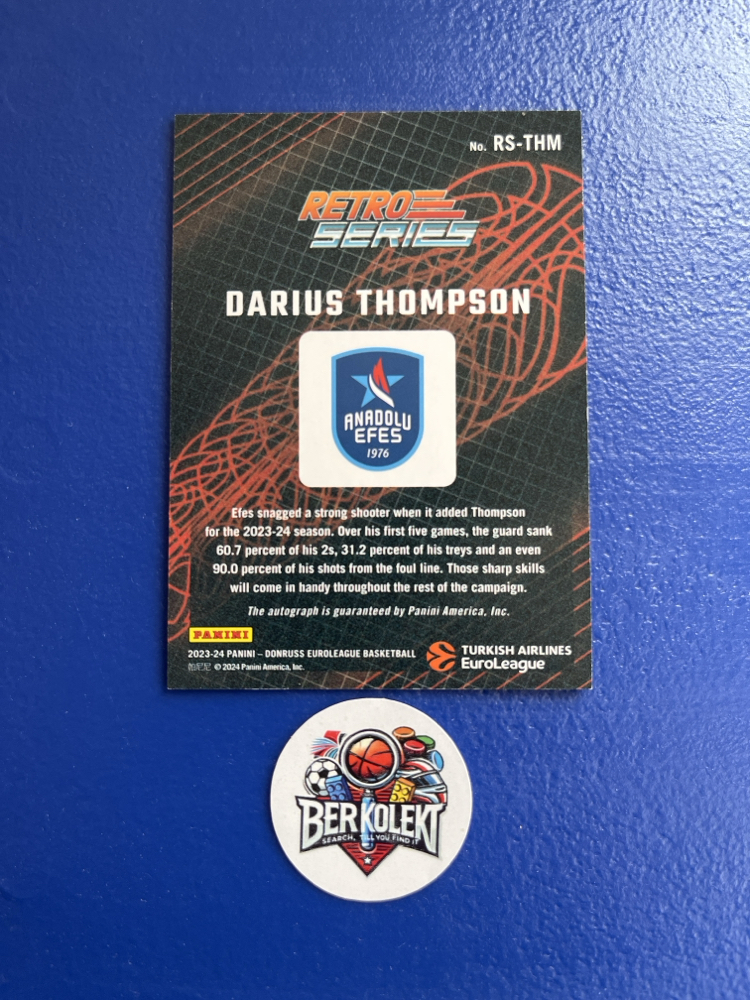 Darius Thompson İmzalı kart