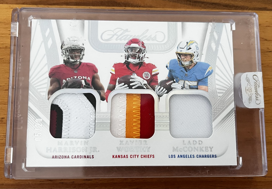 Marvin Harrison Jr / Xavier Worthy / Ladd McConkey triple patch /25