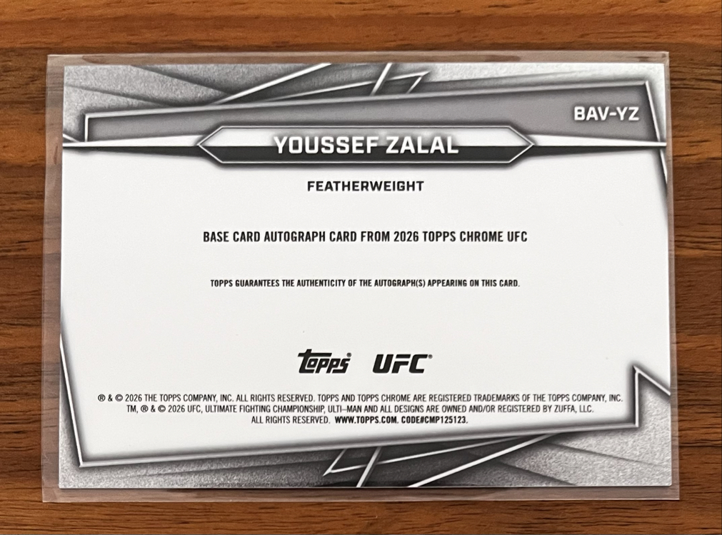 Youssef Zalal /50 imzalı Topps UFC kart