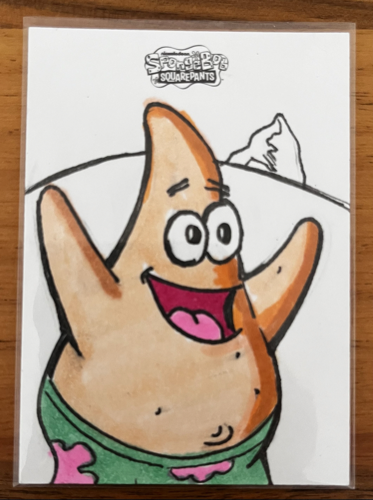 Sponge Bob - Topps Chrome - Patrick 1/1 imzalı sketch kart