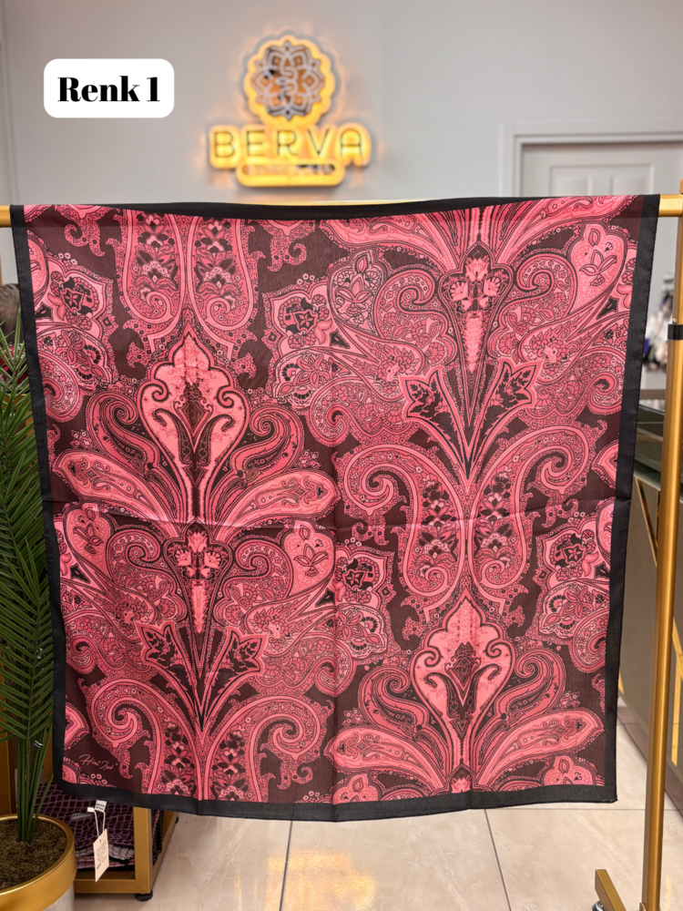 HİNT İPEK Etnik Desen Vual İpek Eşarp (12 RENK) 1047