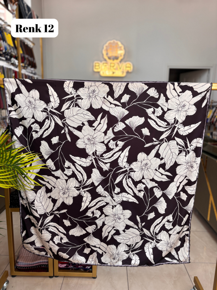 PİRAMİT Hatmi Çiçek Desen Rayon Eşarp (12 RENK) 1056