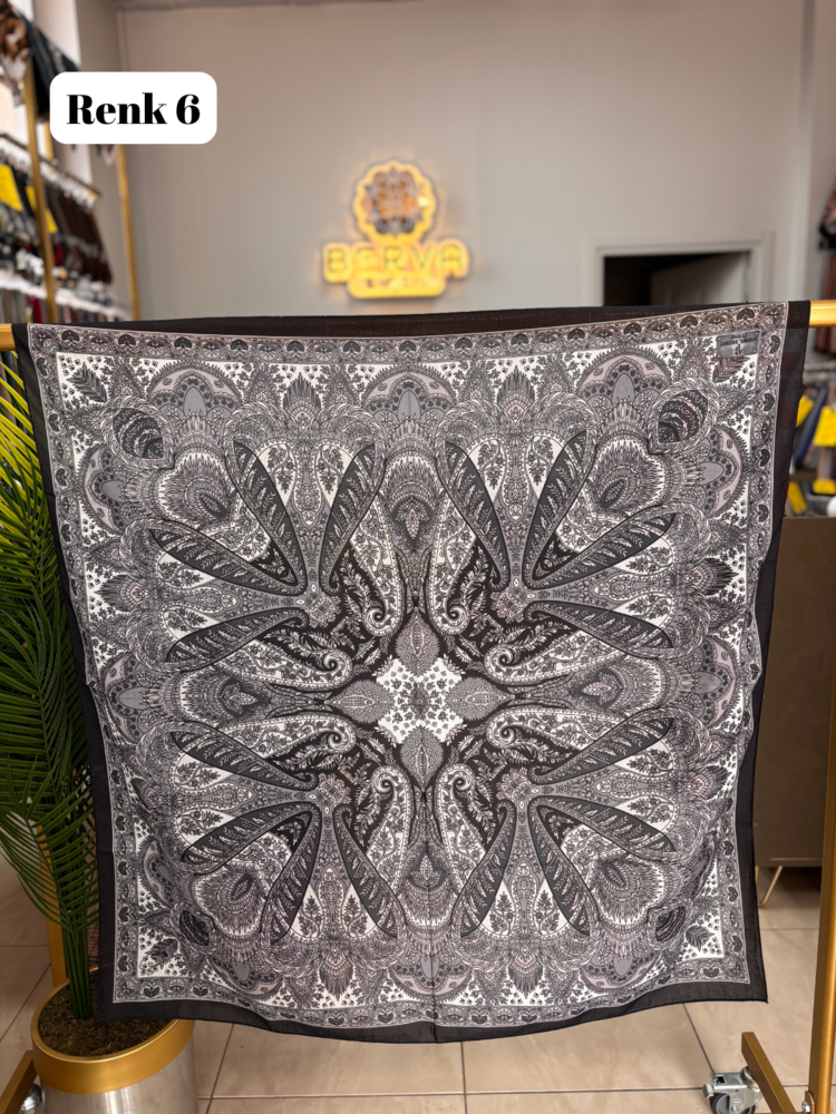 Etnik Desen Soft Eşarp 2 (15 RENK) 1052