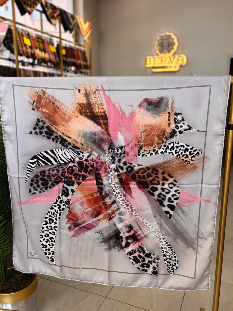 Wild Brush Desen Tivil Eşarp (5 RENK) 1006
