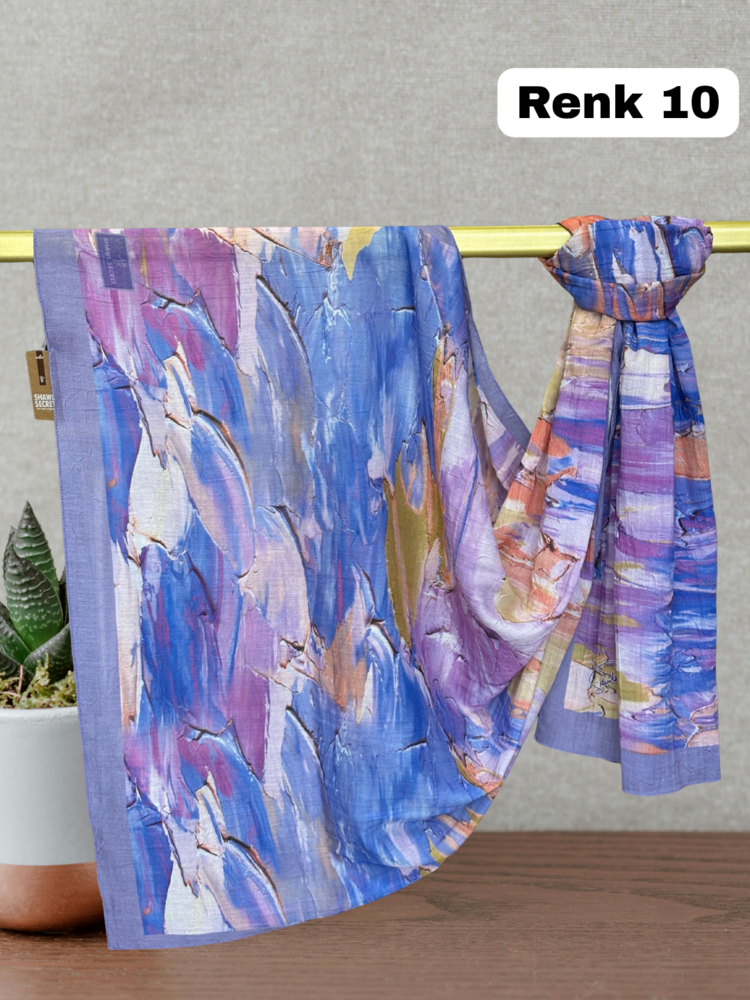 Pastel Desen Bambu Kraş Şal (15 Renk) 1085