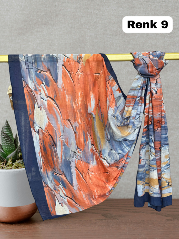 Pastel Desen Bambu Kraş Şal (15 Renk) 1085