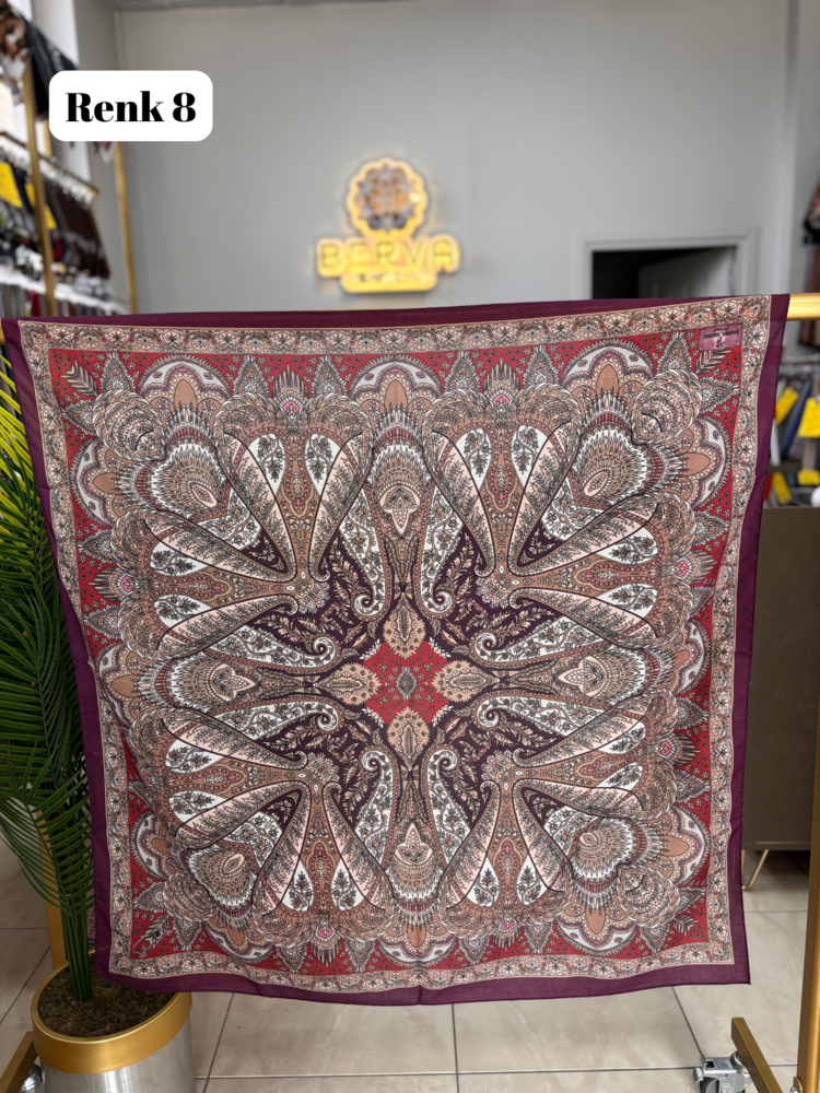 Etnik Desen Soft Eşarp 2 (15 RENK) 1052