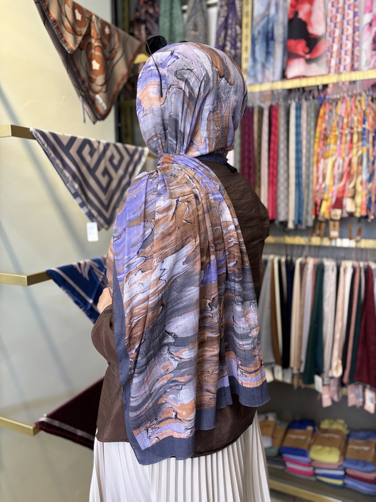 Pastel Desen Bambu Kraş Şal (15 Renk) 1085