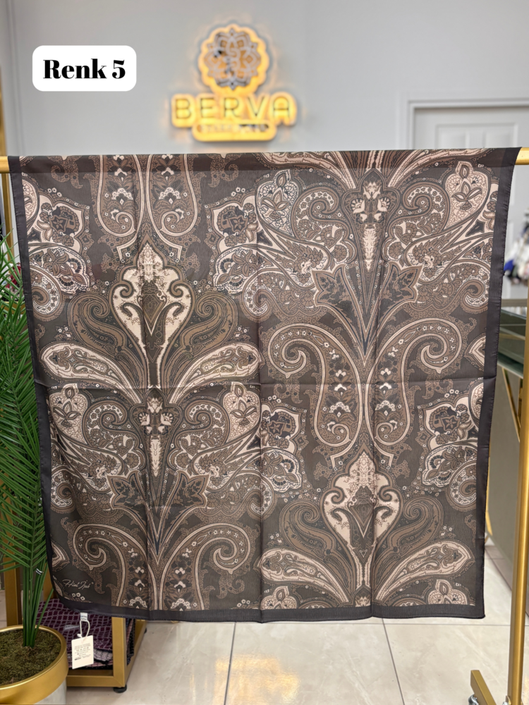 HİNT İPEK Etnik Desen Vual İpek Eşarp (12 RENK) 1047