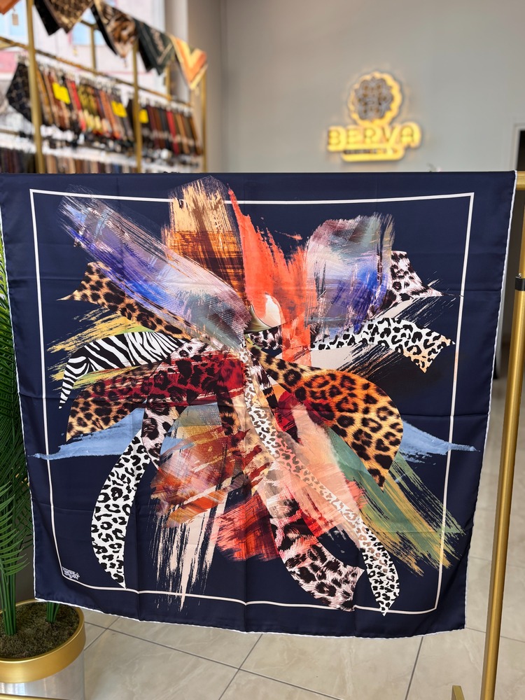 Wild Brush Desen Tivil Eşarp (5 RENK) 1006