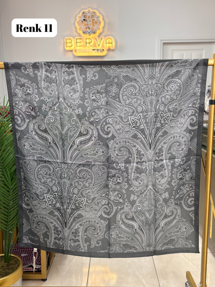 HİNT İPEK Etnik Desen Vual İpek Eşarp (12 RENK) 1047