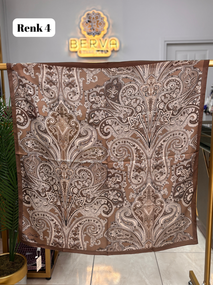 HİNT İPEK Etnik Desen Vual İpek Eşarp (12 RENK) 1047