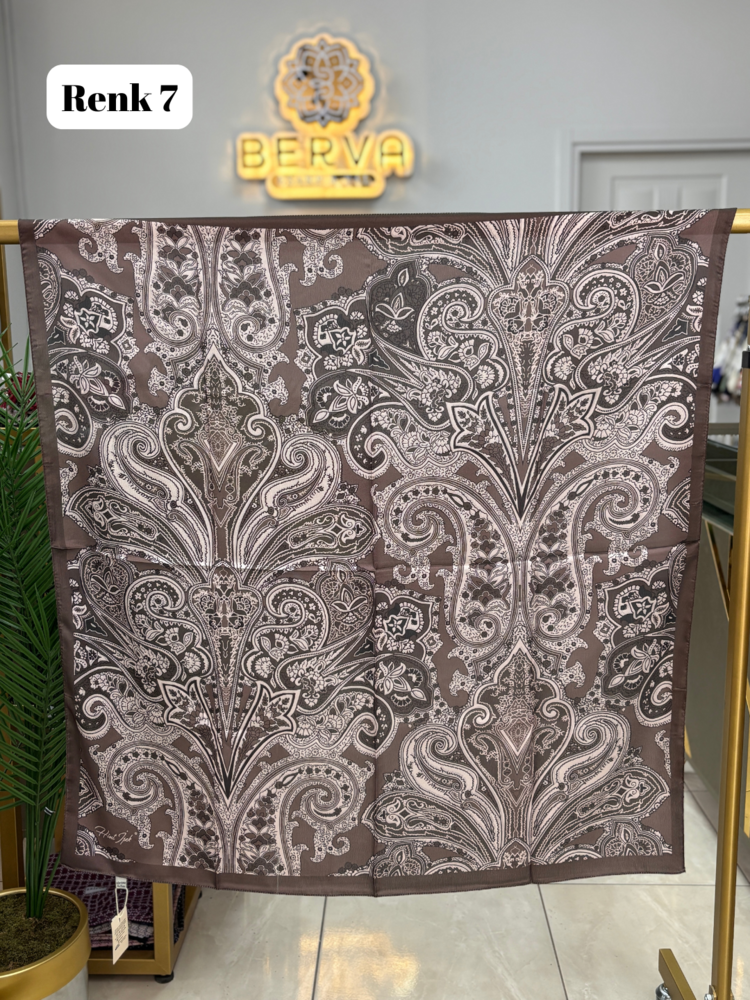 HİNT İPEK Etnik Desen Vual İpek Eşarp (12 RENK) 1047