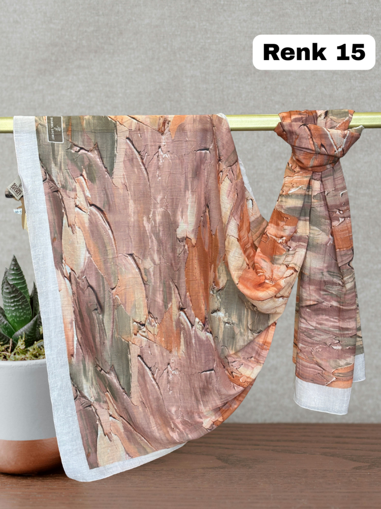 Pastel Desen Bambu Kraş Şal (15 Renk) 1085