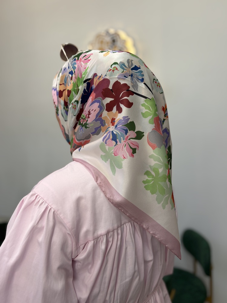 Bahar Çiçek Desen Kristal Eşarp (11 RENK) 1073