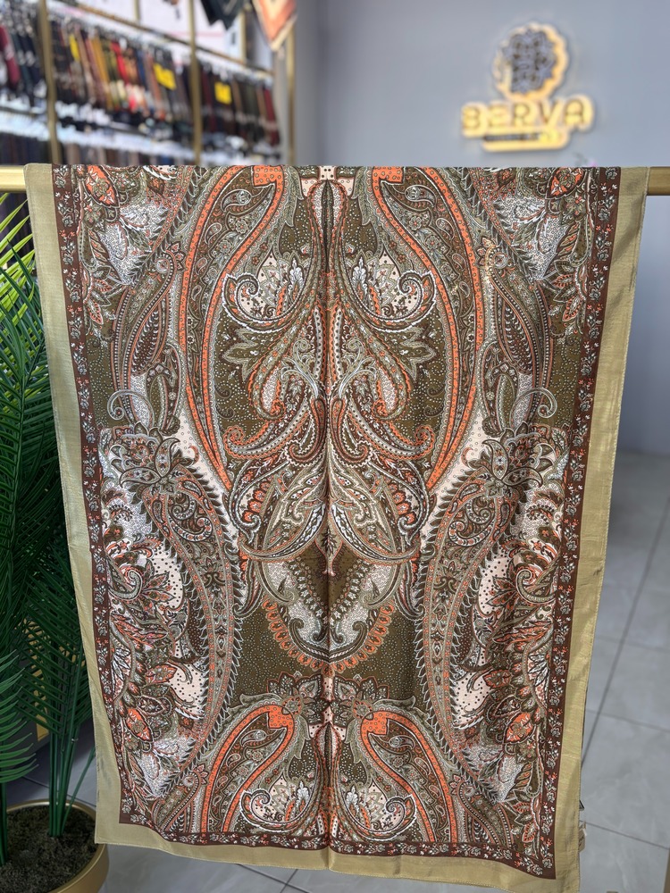 Hint İpek Etnik Desen Vual İpek Şal (7 RENK) 1029
