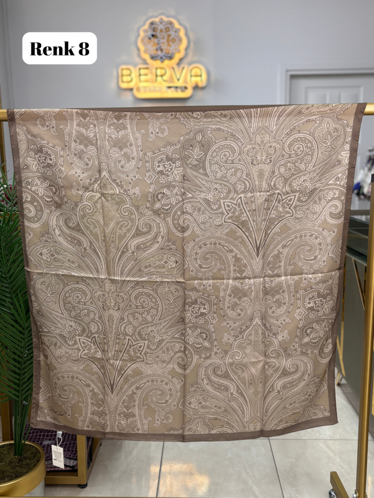 HİNT İPEK Etnik Desen Vual İpek Eşarp (12 RENK) 1047