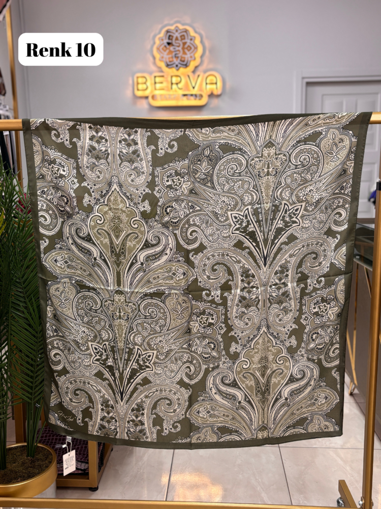 HİNT İPEK Etnik Desen Vual İpek Eşarp (12 RENK) 1047