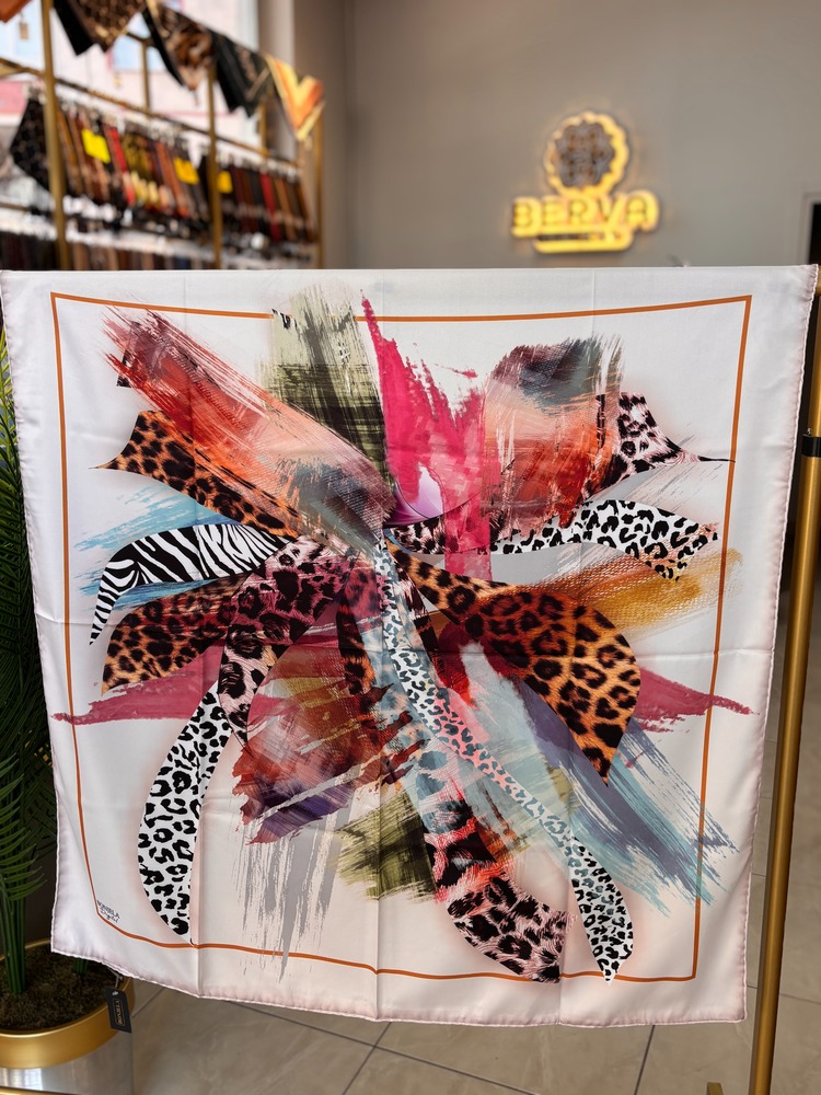 Wild Brush Desen Tivil Eşarp (5 RENK) 1006