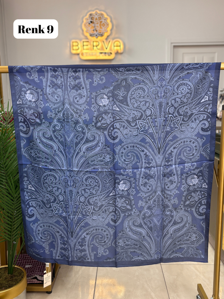 HİNT İPEK Etnik Desen Vual İpek Eşarp (12 RENK) 1047