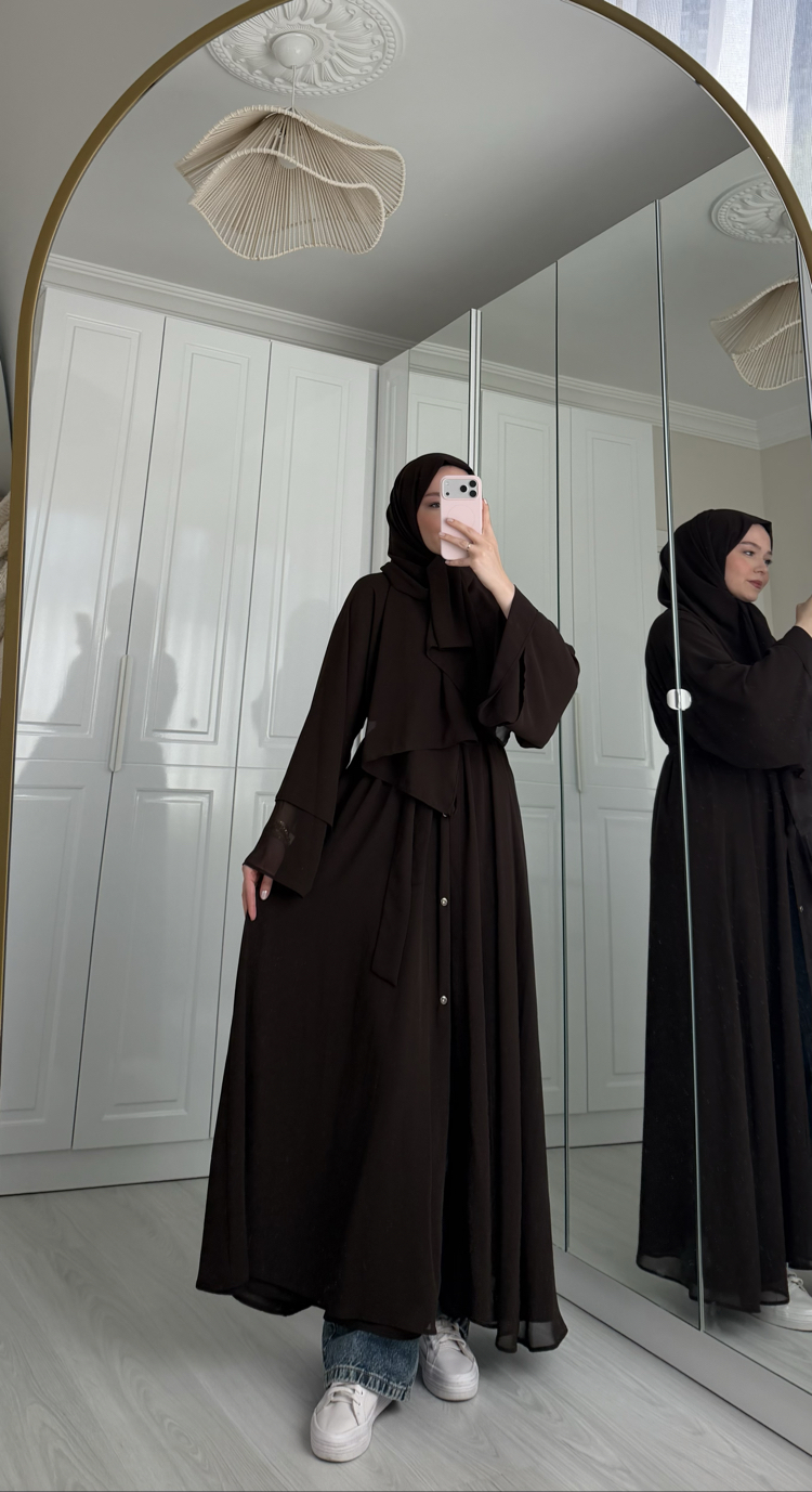 premium abaya Kahve 
