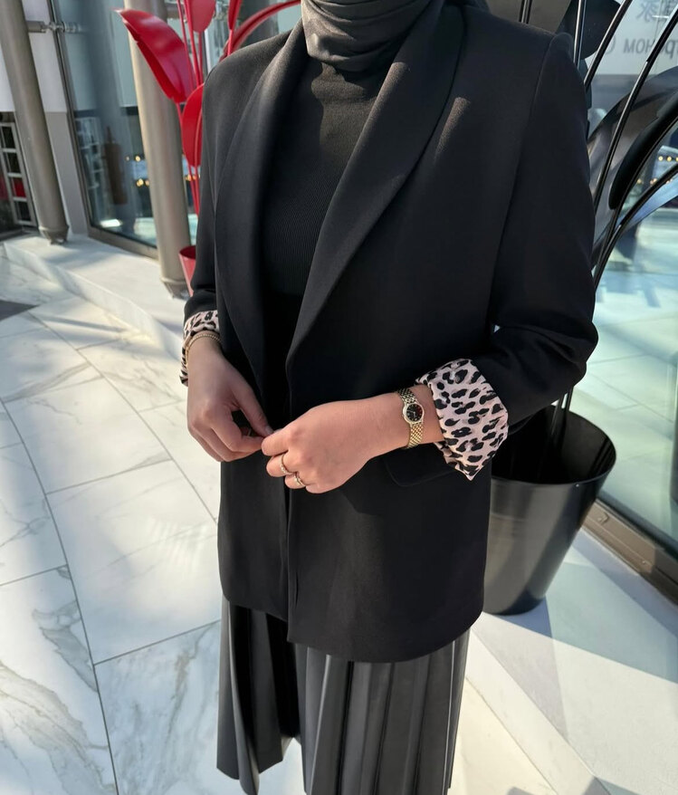 Leopar Detaylı Blazer