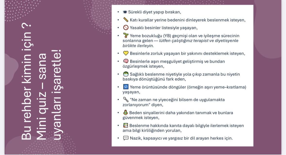 NAZİK BESLENME REHBERİ: Doya doya ve bilinçli yemek