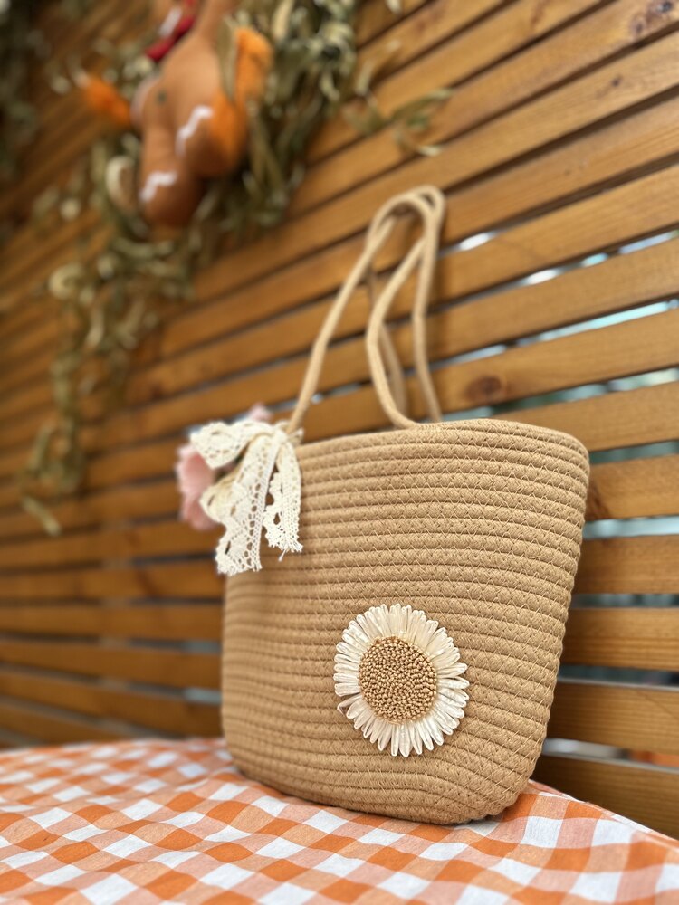 SunFlower Özel Tasarım Hasır Çanta