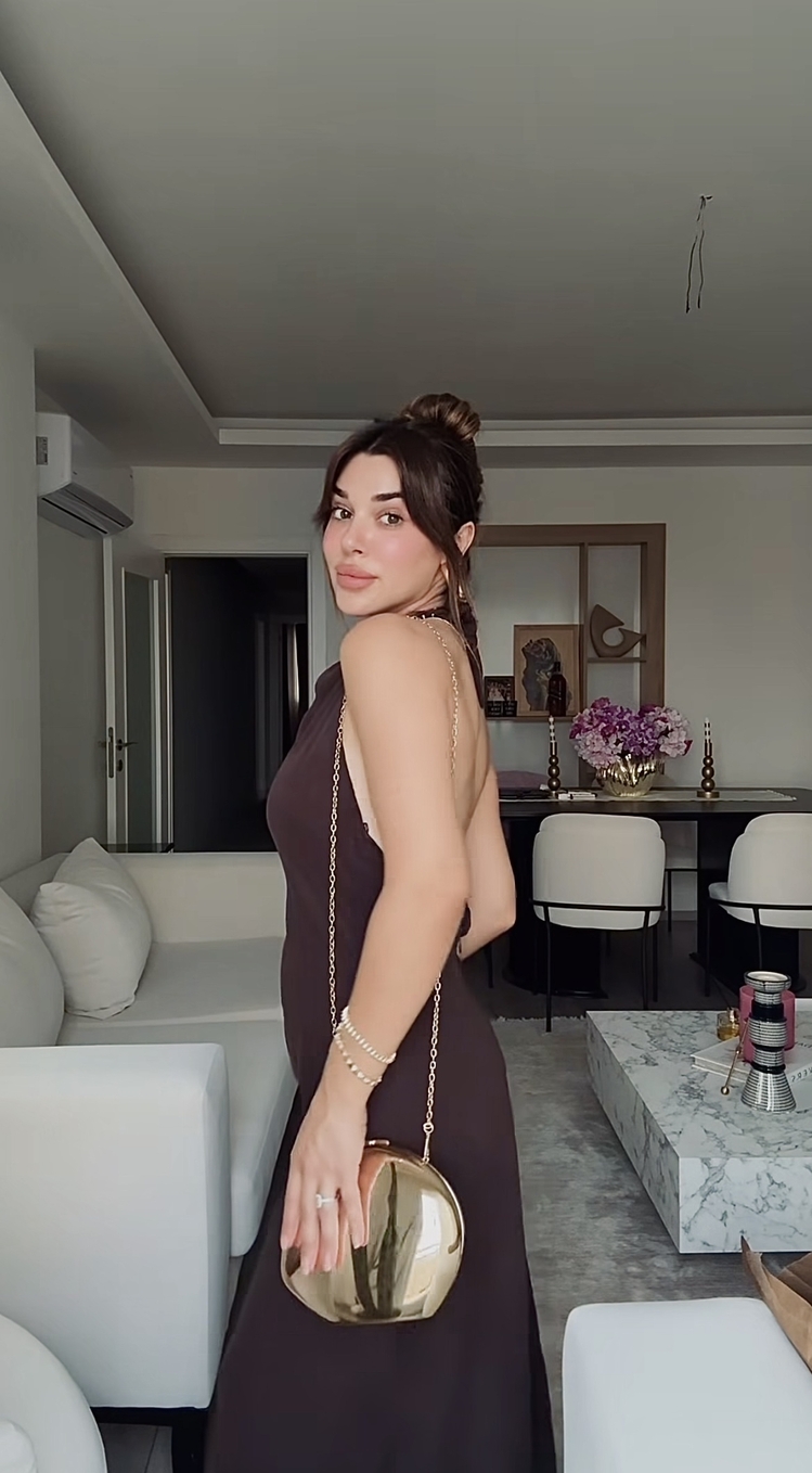 Jane - Zincir Askılı Asimetrik Metalik Damla Tasarım Çanta