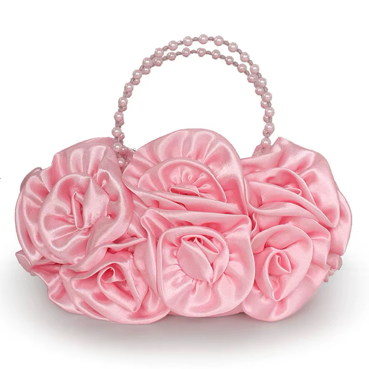 Pembe Rose Amour Özel Tasarım Vintage İnci Askılı Çanta Mor