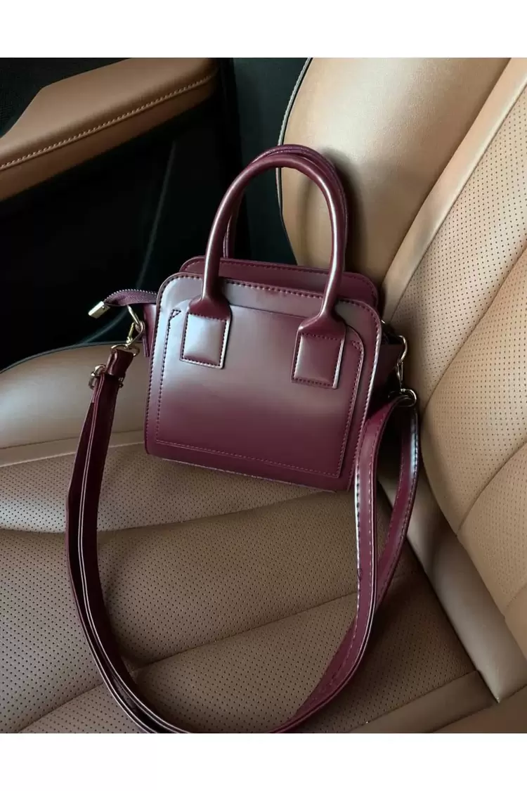 Mia Bordo Çapraz Askılı El ve Omuz Çantası