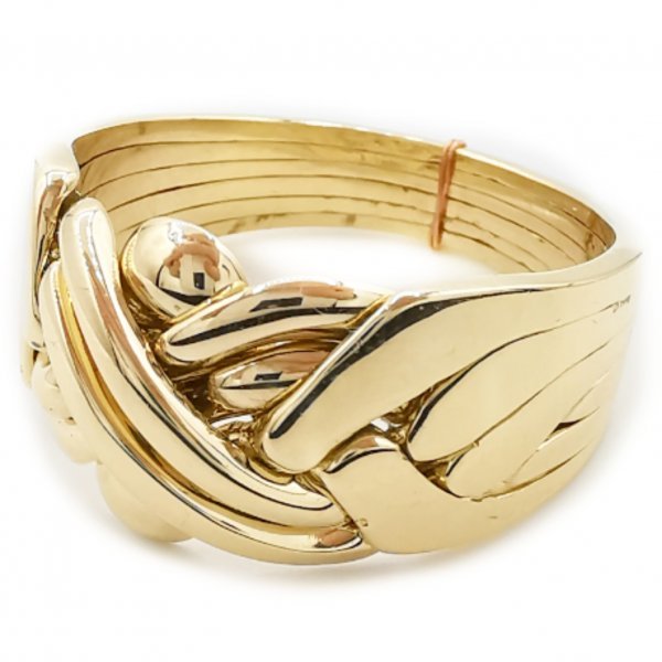 18K tricolored gold 6 band puzzle ring