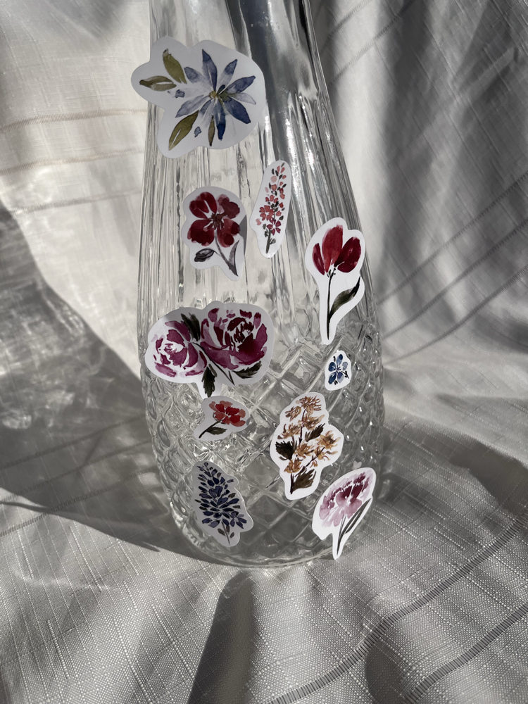 Watercolor Floral Sticker Pack 2 - 10’lu Sticker Seti