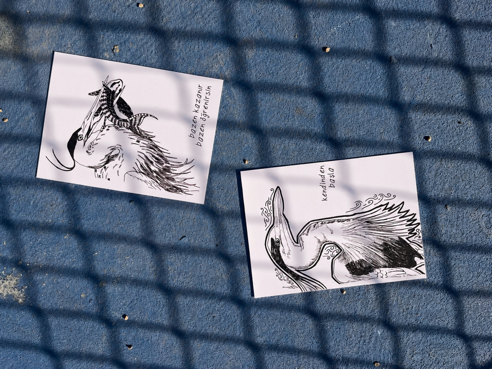 2'li Kartpostal Seti "Balıkçıl" – "Mürekkep" Serisi